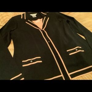 Misook blazer/jacket, two-piece. Mellon and black.